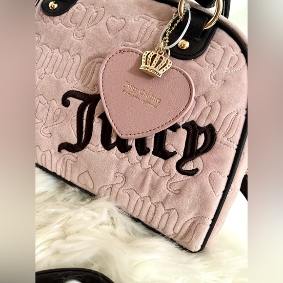 NWT Juicy Couture Vintage Dreams Pink Brown Satchel Bag - Picture 2 of 14